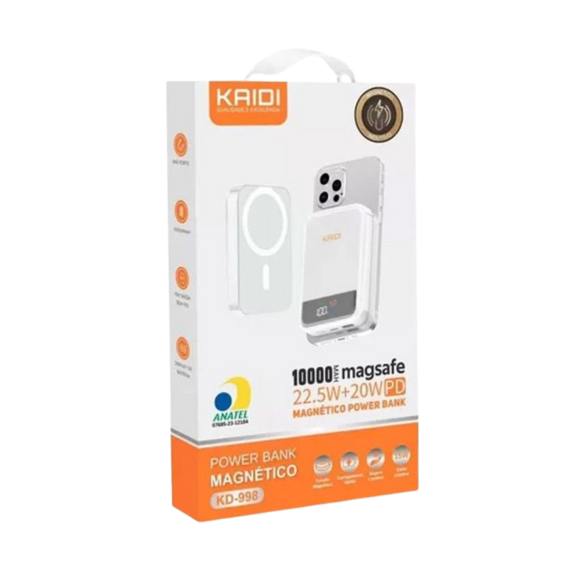 Power Bank Magnético Kaidi 10000mAh 22.5W+20W PD - KD-998