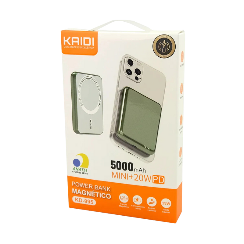 Power Bank Magnético Kaidi 5000mAh MINI+20W PD - KD-995