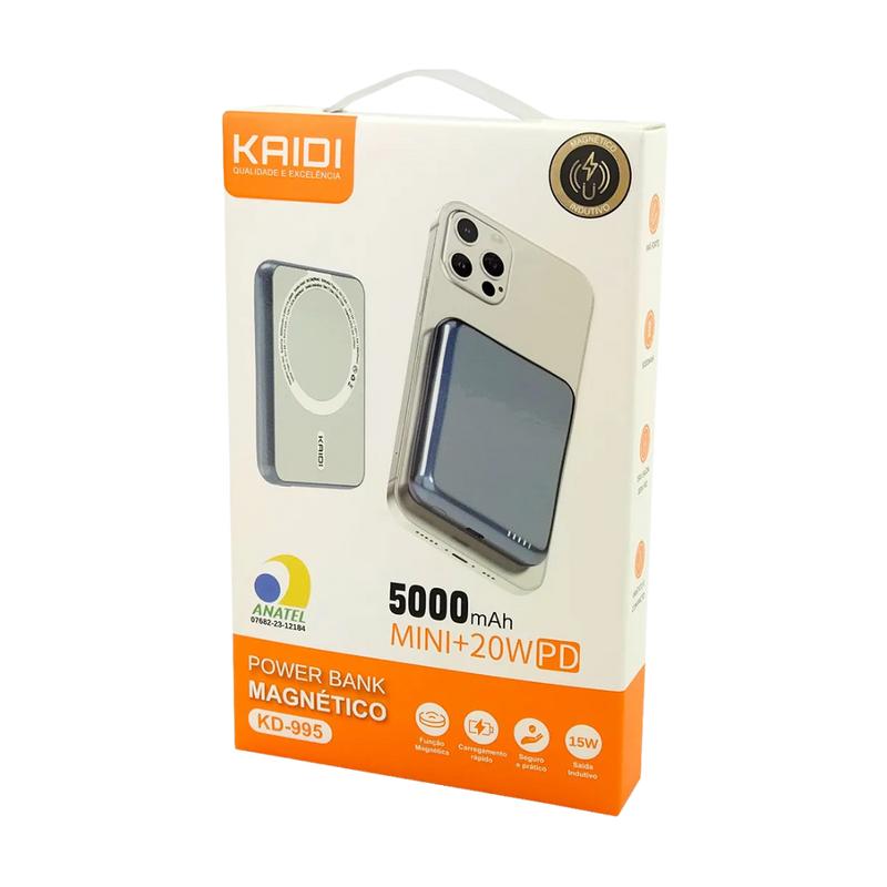 Power Bank Magnético Kaidi 5000mAh MINI+20W PD - KD-995